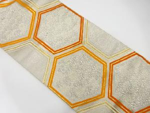 アンティーク　亀甲に菊青海波模様織り出し袋帯（材料）